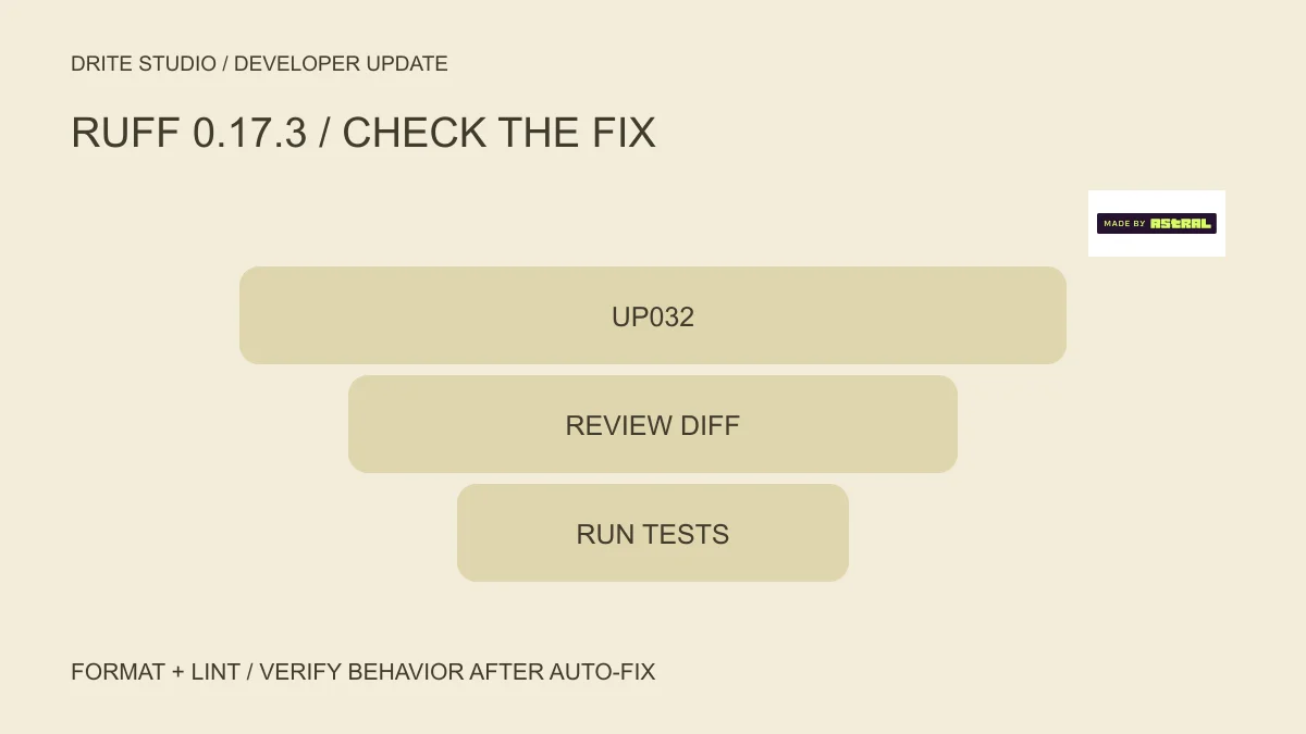 Ruff 0.17.3 แก้ UP032 แปลง f-string ผิด พร้อมปรับ Formatter และเพิ่มกฎ Preview